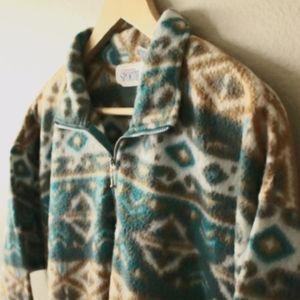 Vintage Aztec Boho Half Zip Pullover